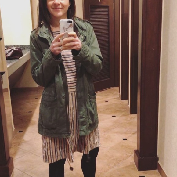 Ace & Jig 3/4 Sleeve Mini Dress XS Extra Small Pink Blue Stripe Pockets Cotton - Picture 1 of 6